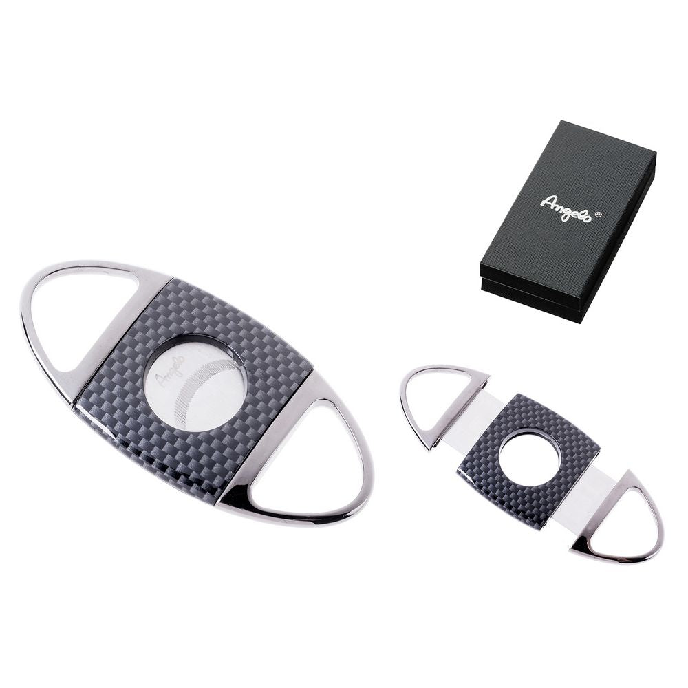 Angelo Cigar Cutter Black Water Carbon Optic - Ring 60 - Cigar Cutter from Angelo at The Prince Webshop