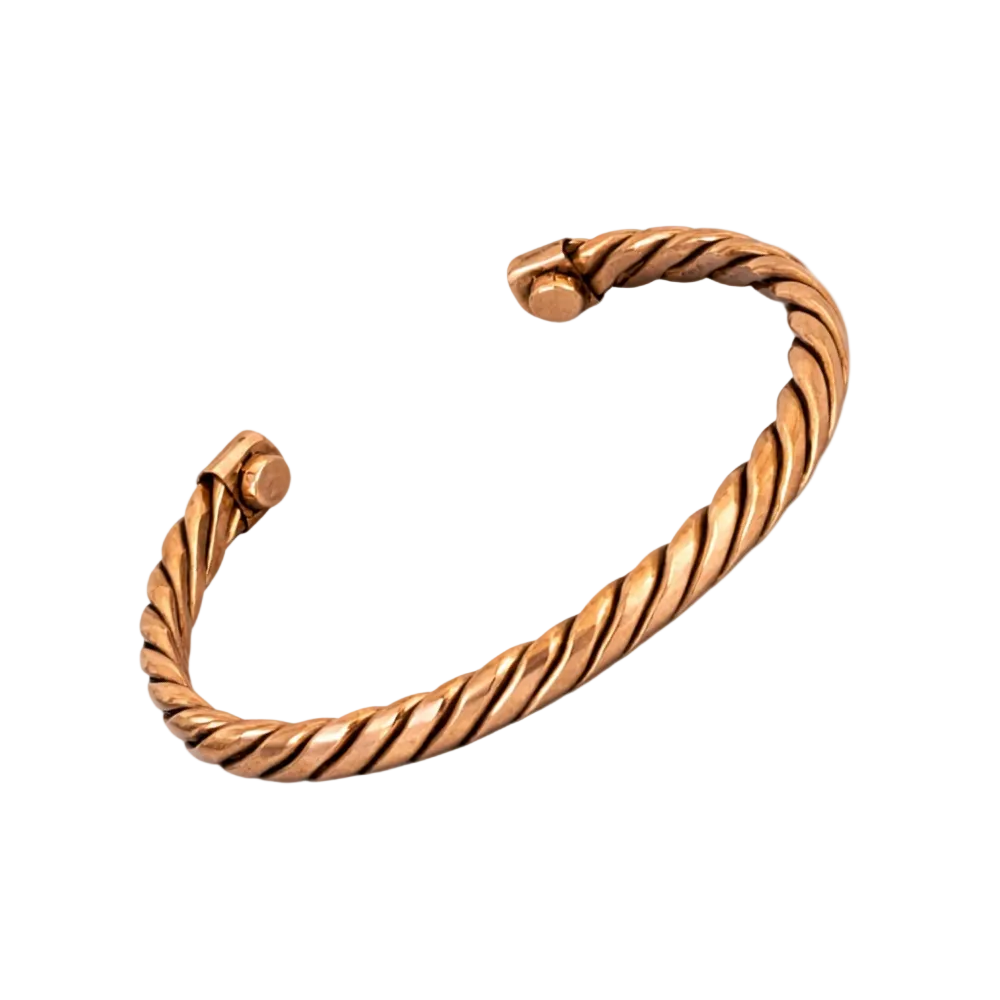 Flettet kobber sundhedsklemmearmbånd med 2 magneter - Armbånd fra Ayurveda Specialist B.V. hos The Prince Webshop