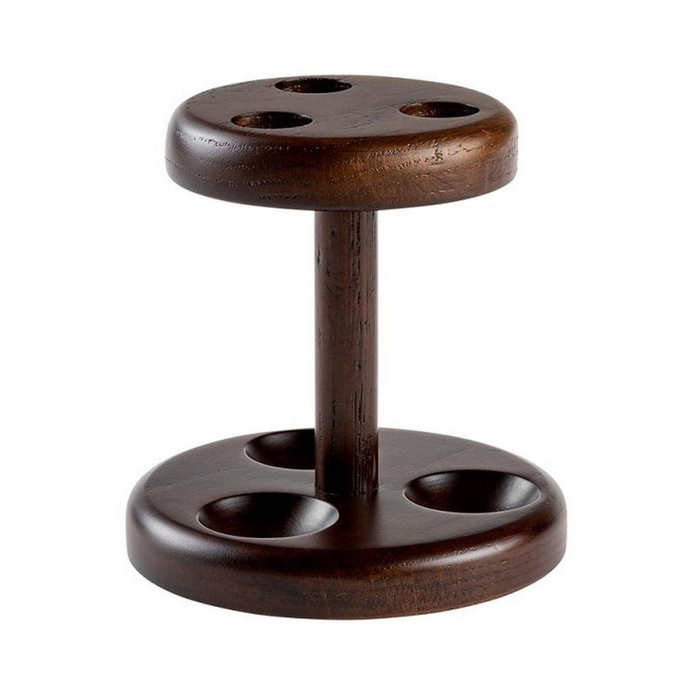 Pipe stand in dark wood for 3 Pipes - Round - Pipe Accessories from The Prince's Choice at The Prince Webshop