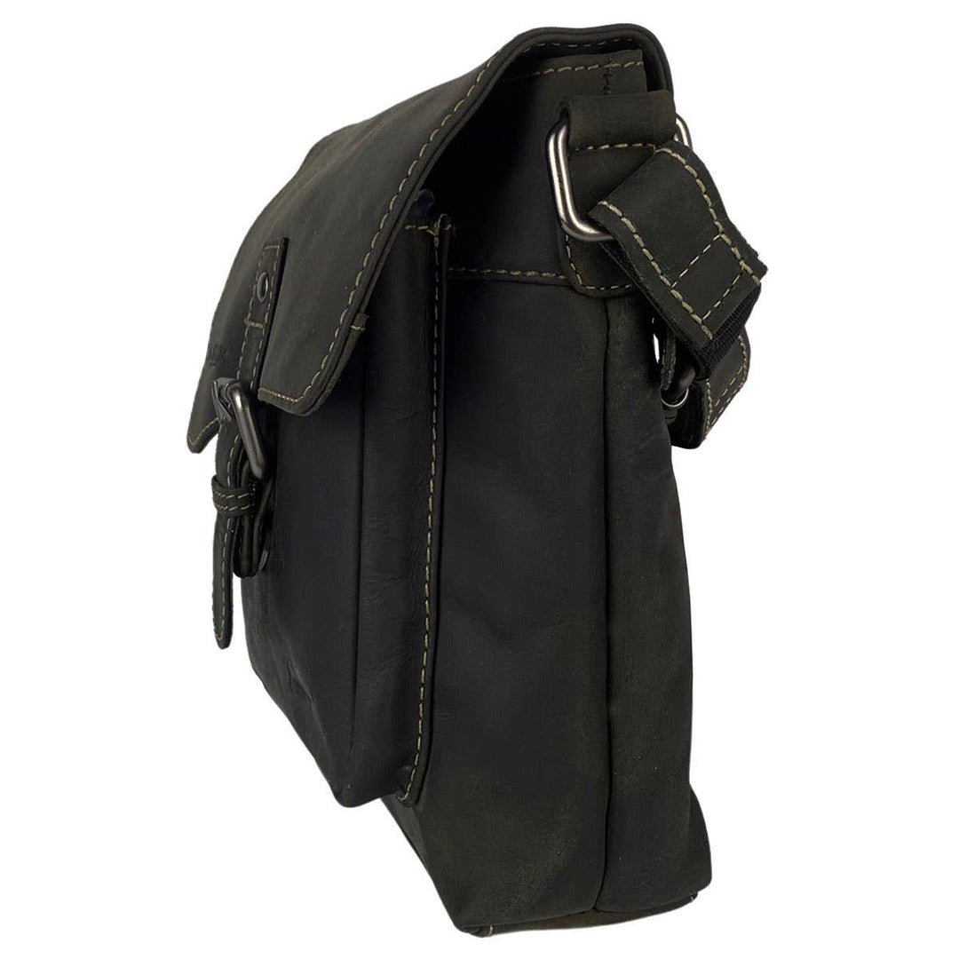 Arrigo Shoulder Bag with Flap - Buffalo Leather - Black - Bag from Arrigo at The Prince Webshop