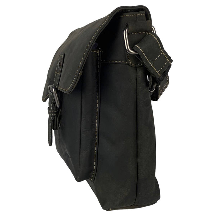 Arrigo Shoulder Bag with Flap - Buffalo Leather - Black - Bag from Arrigo at The Prince Webshop