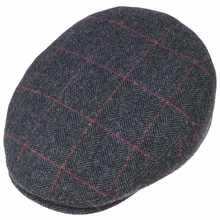 Stetson Kent Wool EL Driver Cap Sixpence med Øreflapper - Antracit - Flat Cap fra Stetson hos The Prince Webshop