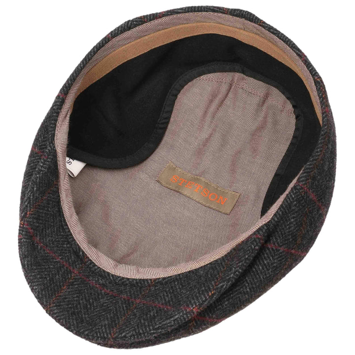Stetson Kent Wool EL Driver Cap Sixpence med Øreflapper - Antracit - Flat Cap fra Stetson hos The Prince Webshop