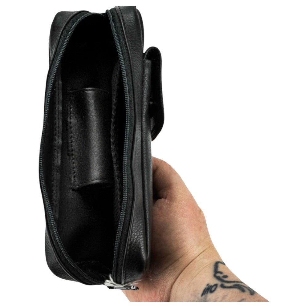 Leather Pipe Bag in Black Leather for 1 Pipe + Accessories - Pipe Accessories from The Prince's Own at The Prince Webshop