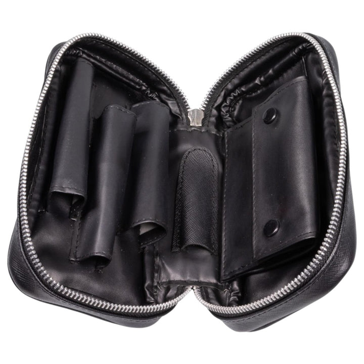 Passatore Leather Pipe Bag in Black Leather for 3 Pipes + Accessories - Pipe Accessories from Passatore at The Prince Webshop