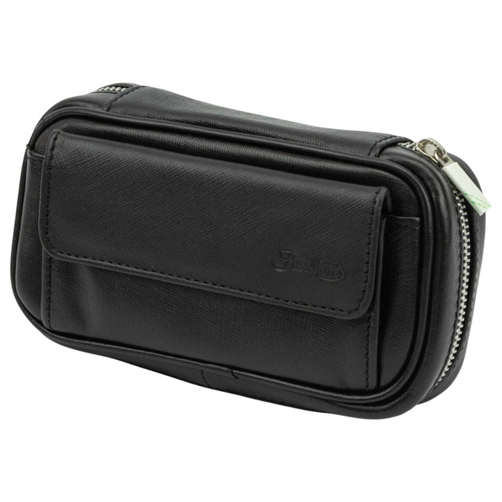 Passatore Leather Pipe Bag in Black Leather for 3 Pipes + Accessories - Pipe Accessories from Passatore at The Prince Webshop