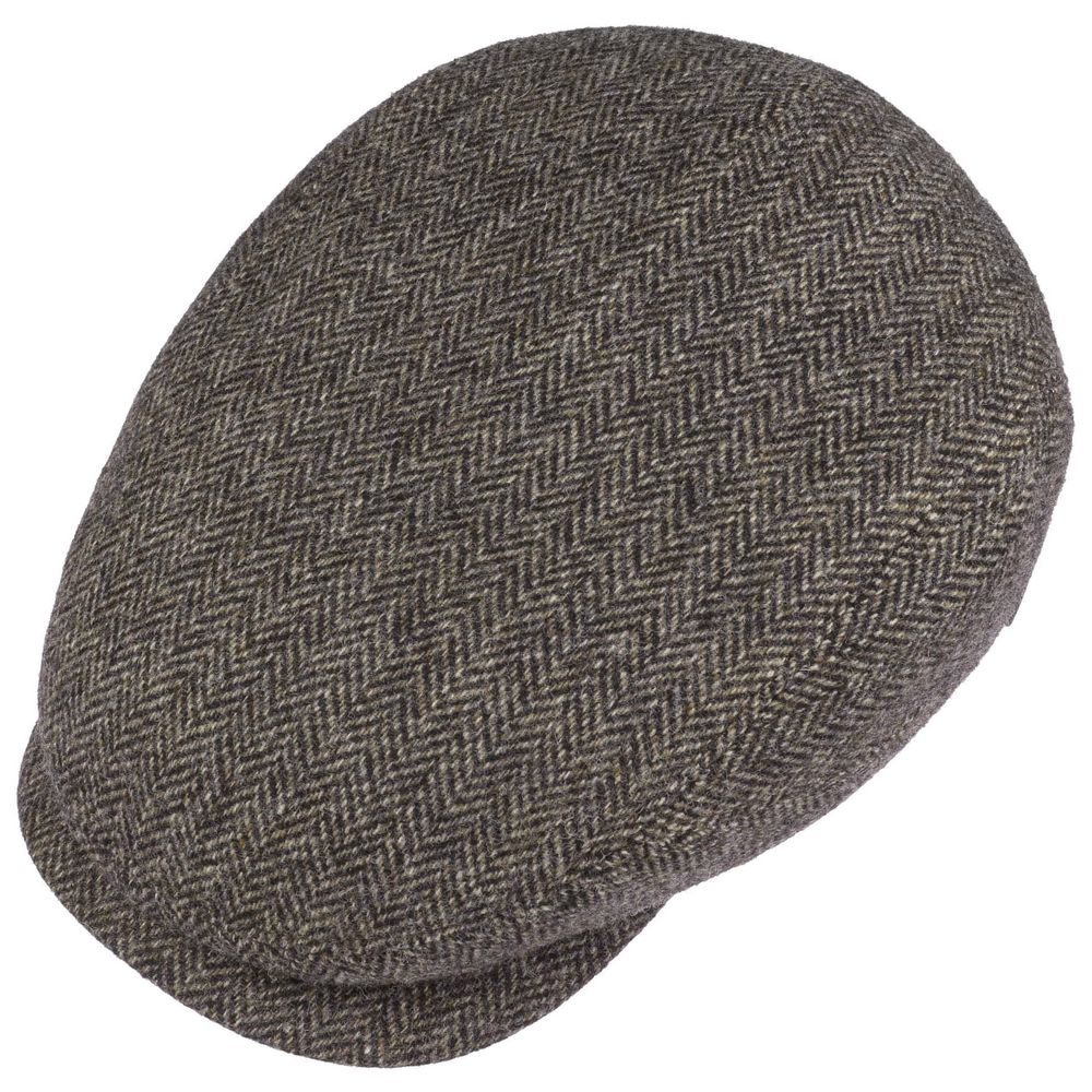 Stetson Driver Cap Wool Herringbone Antracit Melange - Flat Cap fra Stetson hos The Prince Webshop