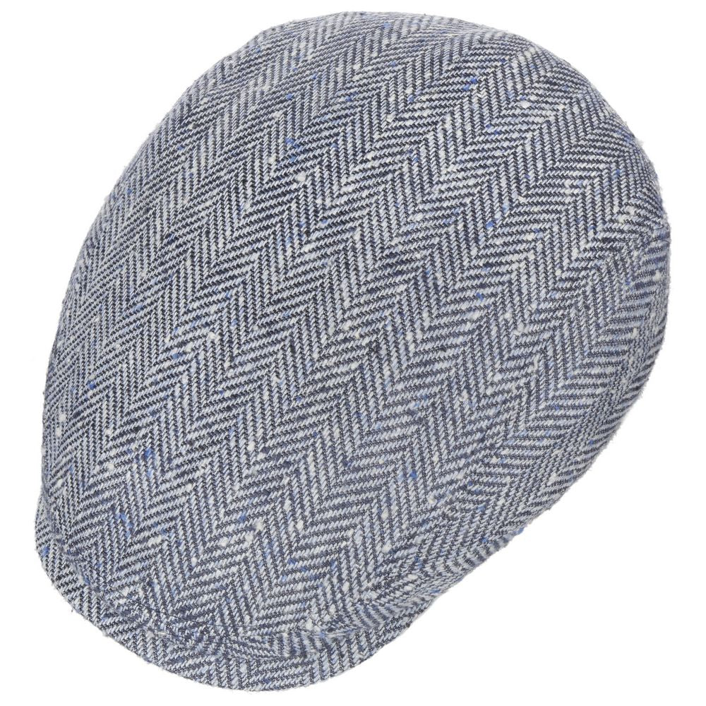 Stetson Driver Cap Silke / Uld - Kraftig Blå Sildeben - Flat Cap fra Stetson hos The Prince Webshop