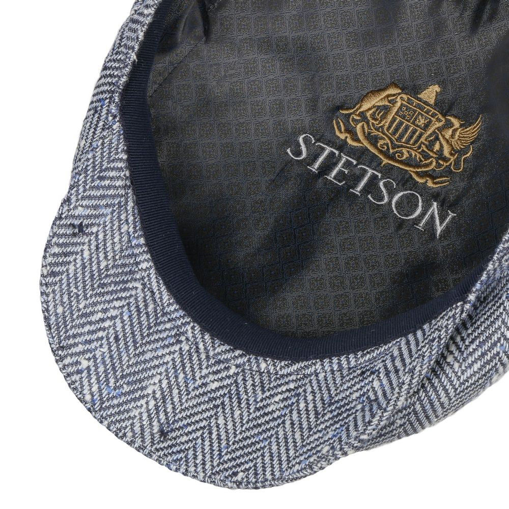 Stetson Driver Cap Silk / Wool - Strong Blue Herringbone - Flat Cap from Stetson at The Prince Webshop