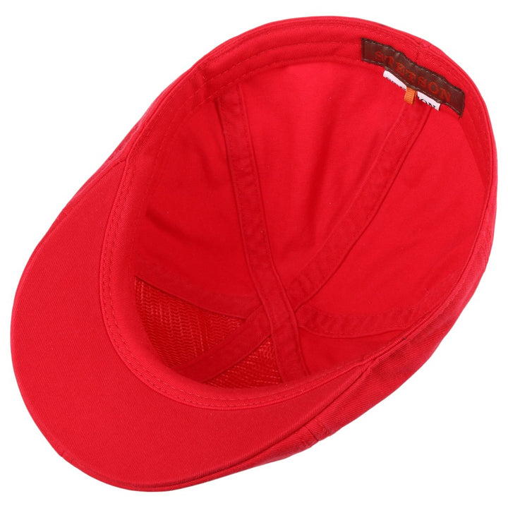 Stetson Texas Flat Cap Cotton - Rød Duck Cap - Flat Cap fra Stetson hos The Prince Webshop