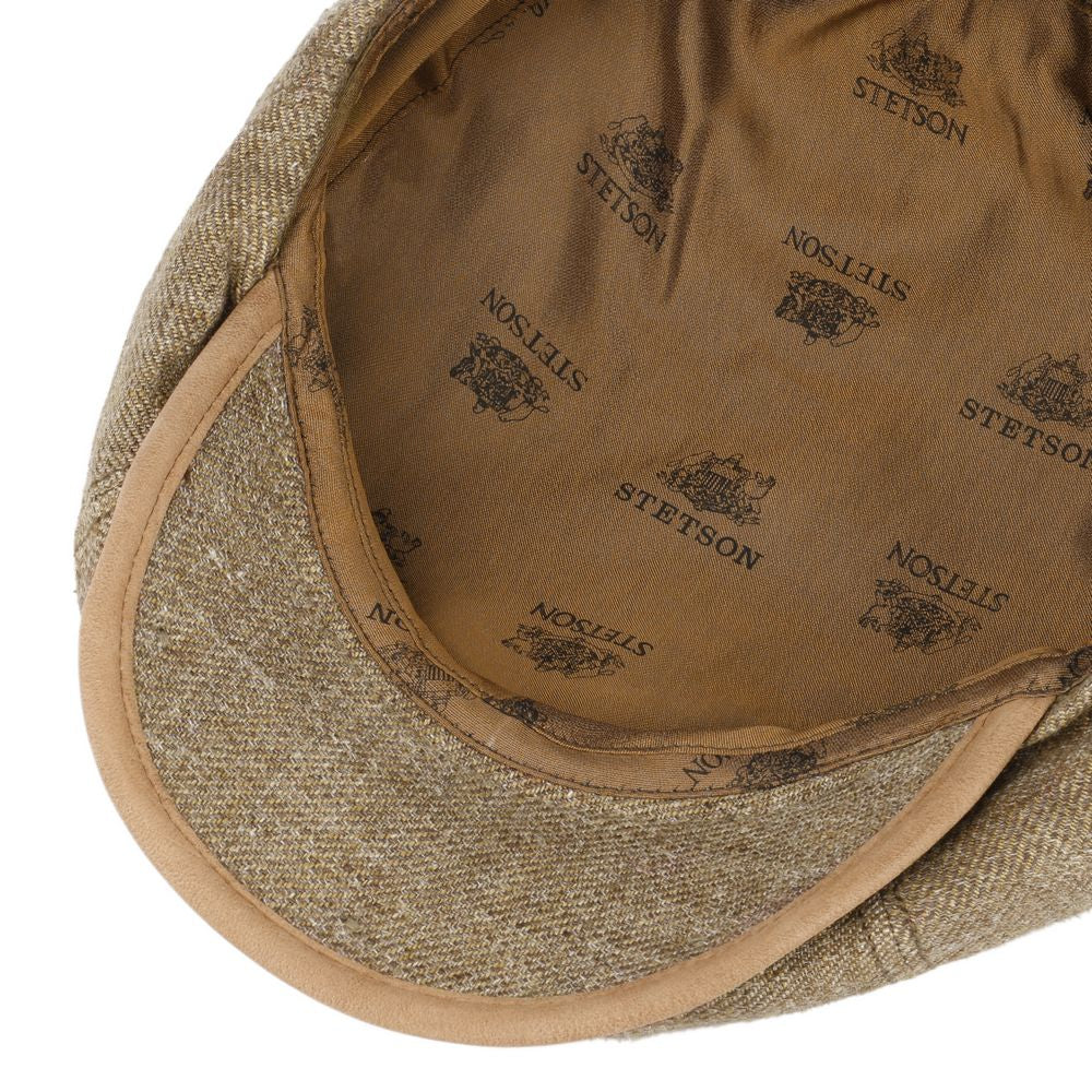 Stetson 8-panel Peaky Blinders Style Cap Brun Linned - Flat Cap fra Stetson hos The Prince Webshop