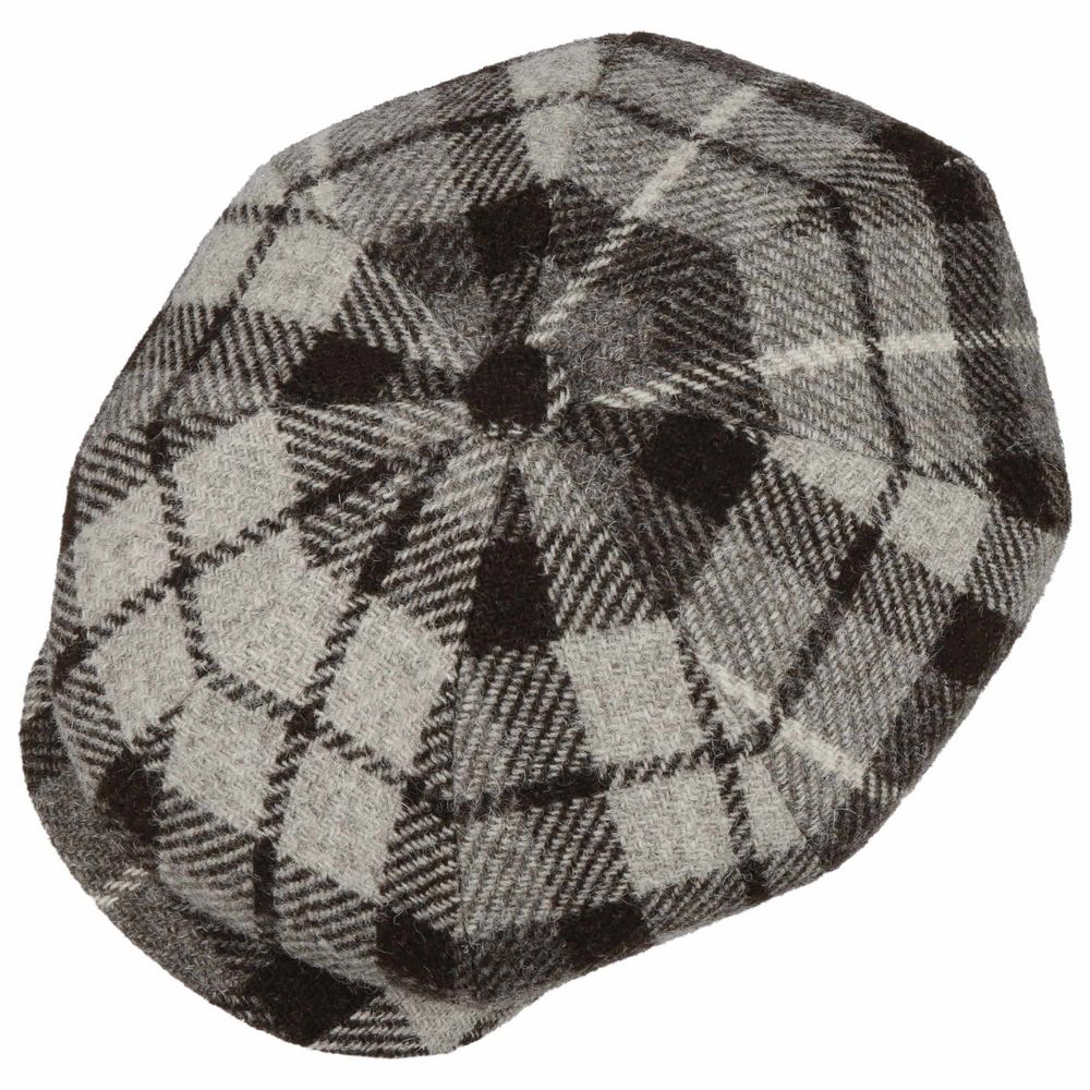 Hatteras Sustainable Harris Tweed Undyed Virgin Wool - Flat Cap fra Stetson hos The Prince Webshop