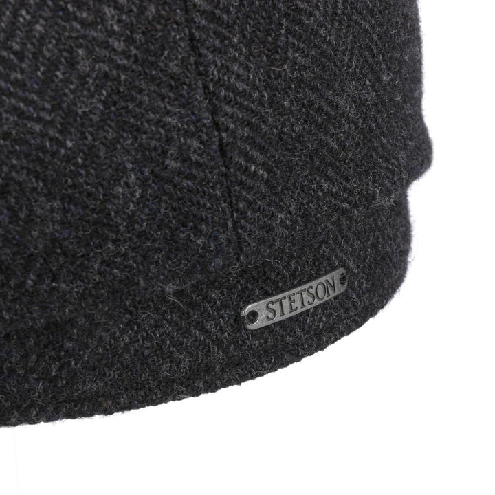 Stetson Hatteras Dark Gray Herringbone Wool Flat Cap - Flat Cap from Stetson at The Prince Webshop