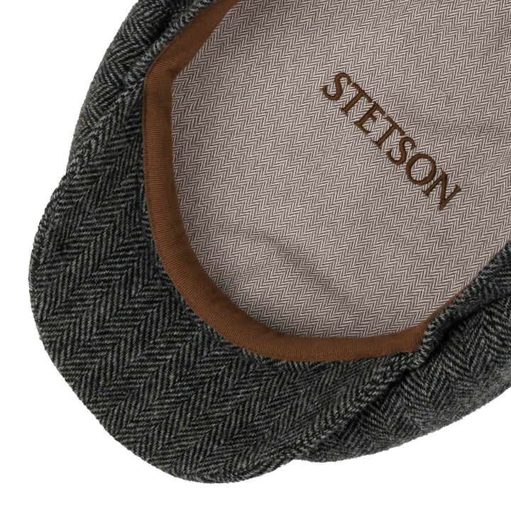 Stetson Hatteras Mosgrøn Sildeben Uld Flat Cap