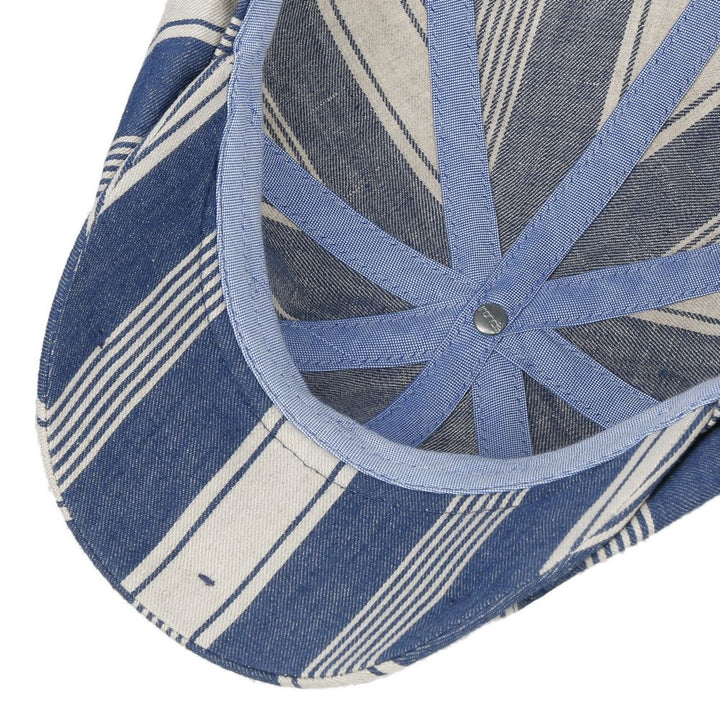 Stetson Hatteras Blue Striped Cotton Linen - Flat Cap from Stetson at The Prince Webshop