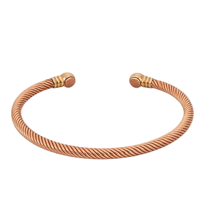 Kobber- og messingflettet klemarmbånd med endekugler - Armbånd fra Ayurveda Specialist B.V. hos The Prince Webshop