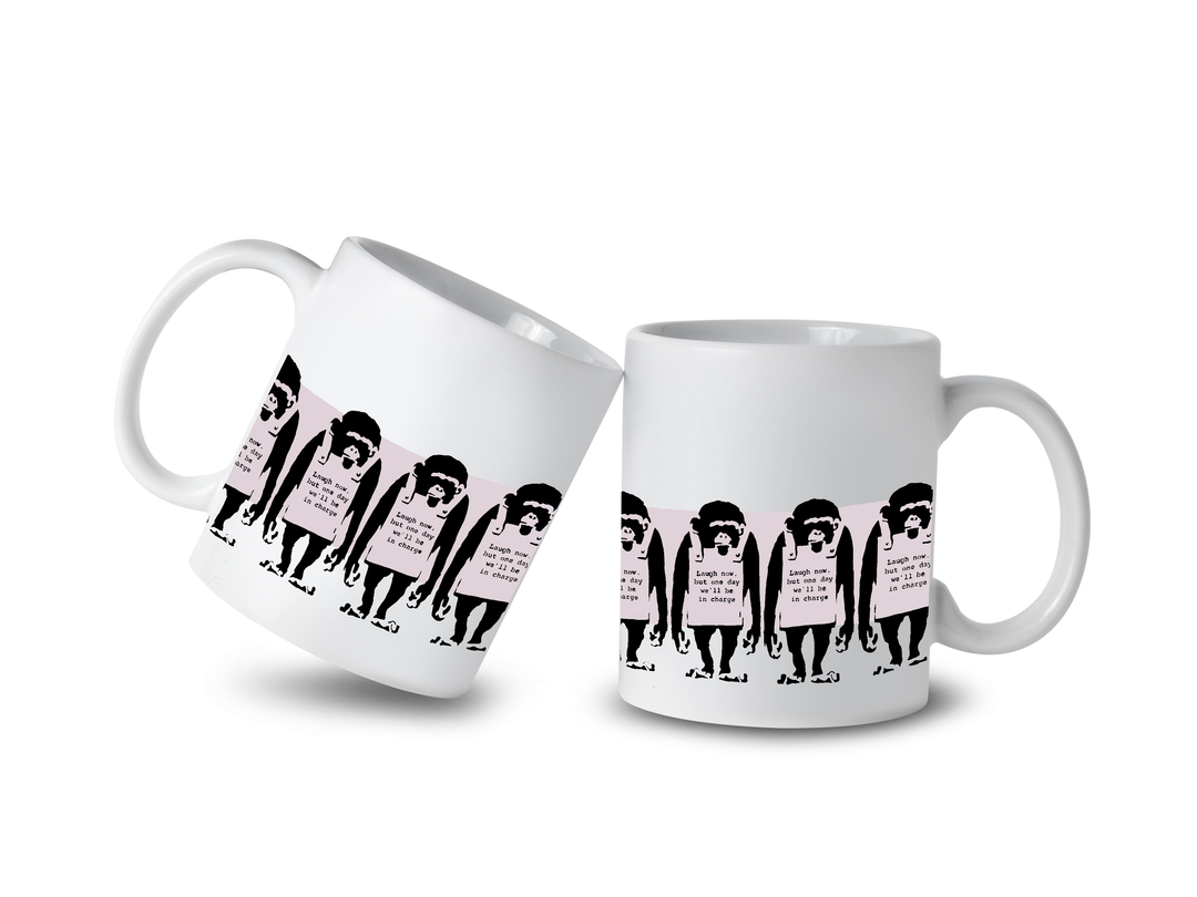 Banksy Ceramic Mug 325ml - Laugh Now - Krus fra Banksy's Grafitti hos The Prince Webshop