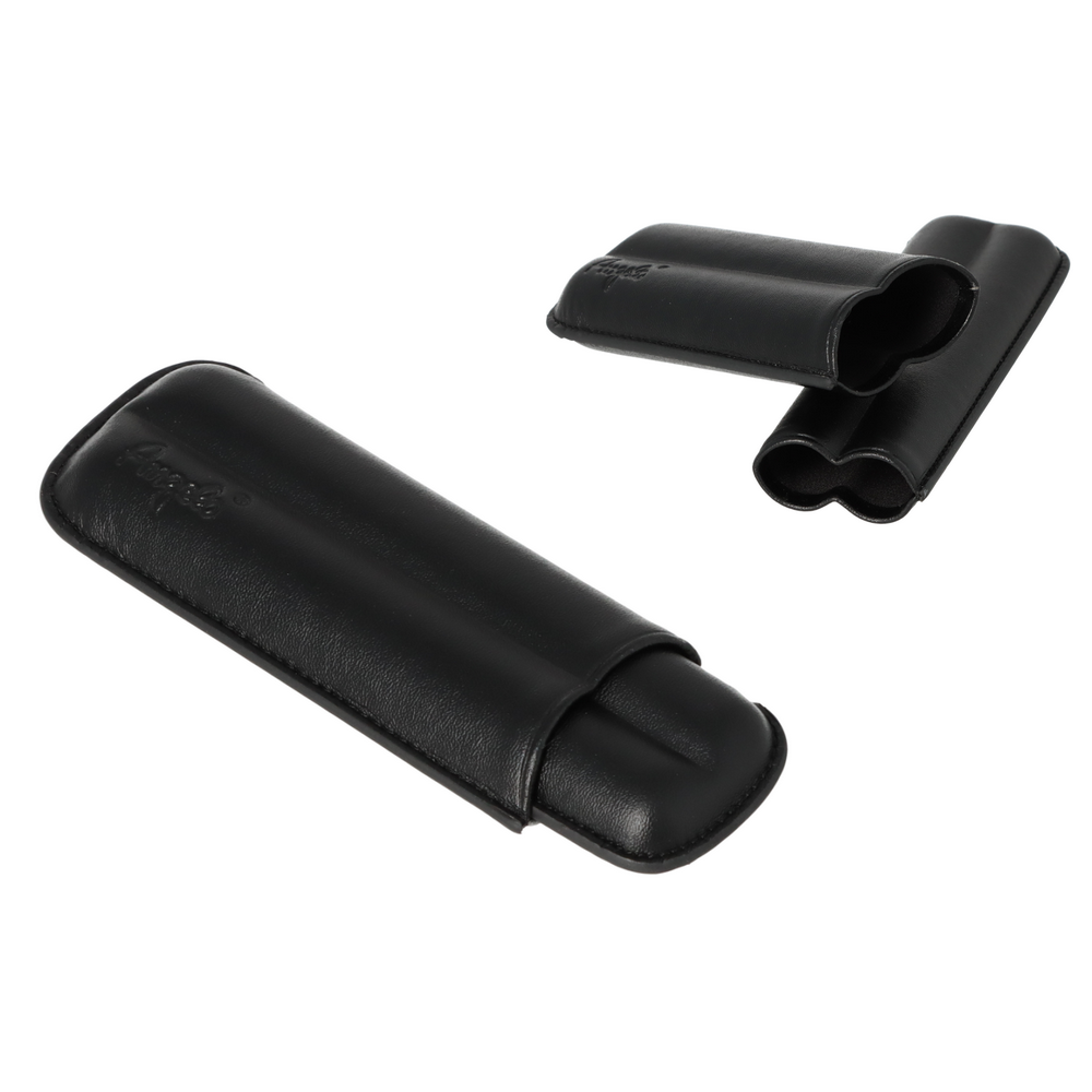 Angelo Cigar Case - 2 pcs. 50 Ring Gauge - Black Faux Leather - Cigar Case from Angelo at The Prince Webshop