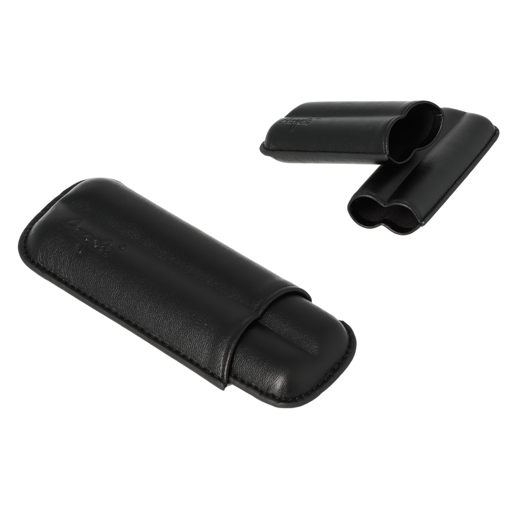Angelo Cigar Case - 2 pcs. 47 Ring Gauge - Black Imitation Leather - Cigar Case from Angelo at The Prince Webshop