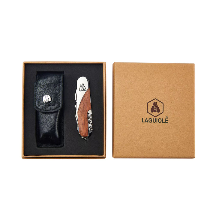 Laguiole Multi-function Pocket Knife with Leather Case - Multi-function Knife from Laguiole at The Prince Webshop