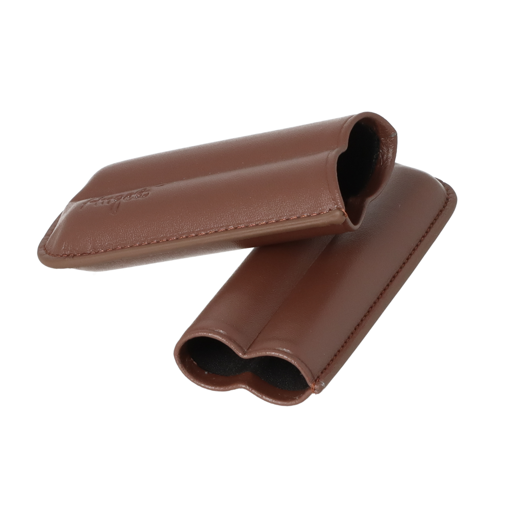 Angelo Cigar Case - 2 pcs. 45 Ring Gauge - Brown Imitation Leather - Cigar Case from Angelo at The Prince Webshop