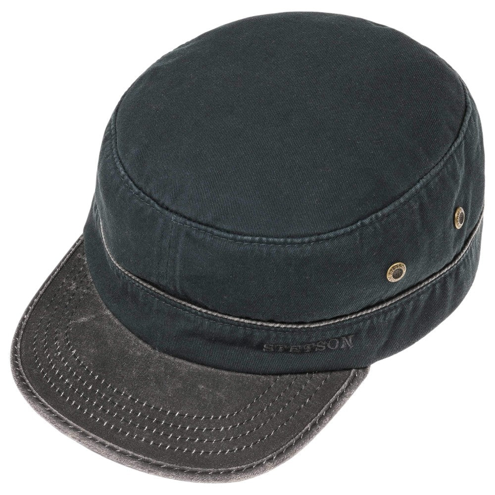 Stetson Two Color Army Cap Cotton Denim Blue - Army Cap from Stetson at The Prince Webshop