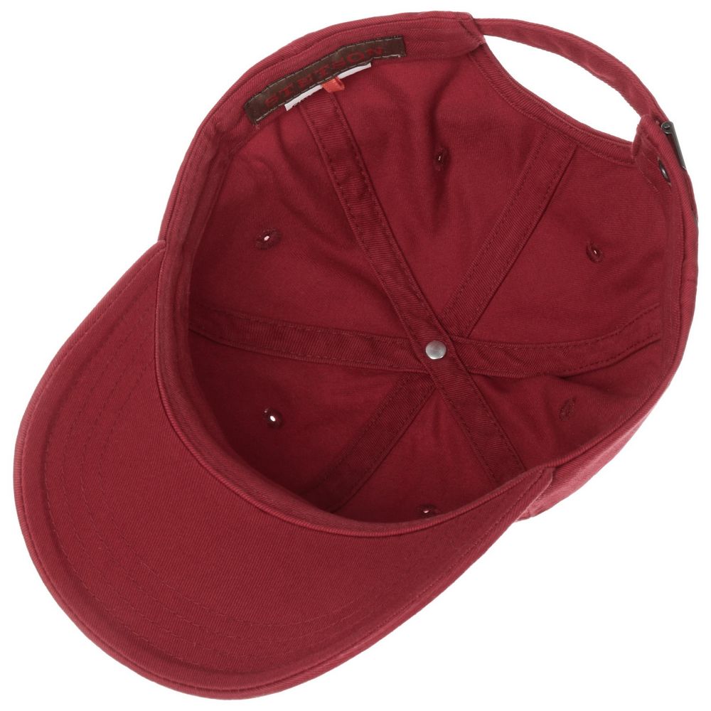 Stetson Baseball Cap Cotton - Ensfarvet Vinrød - Baseball Cap fra Stetson hos The Prince Webshop