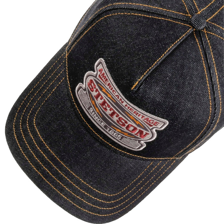 Stetson American Heritage Lightning - Sort Denim Trucker Cap - Baseball Cap fra Stetson hos The Prince Webshop