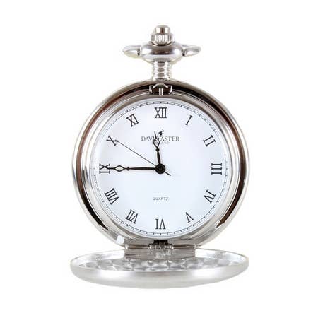 Silver Brushed Quartz Full Hunter Pocket Watch - Watch from the David Aster Collection at The Prince Webshop