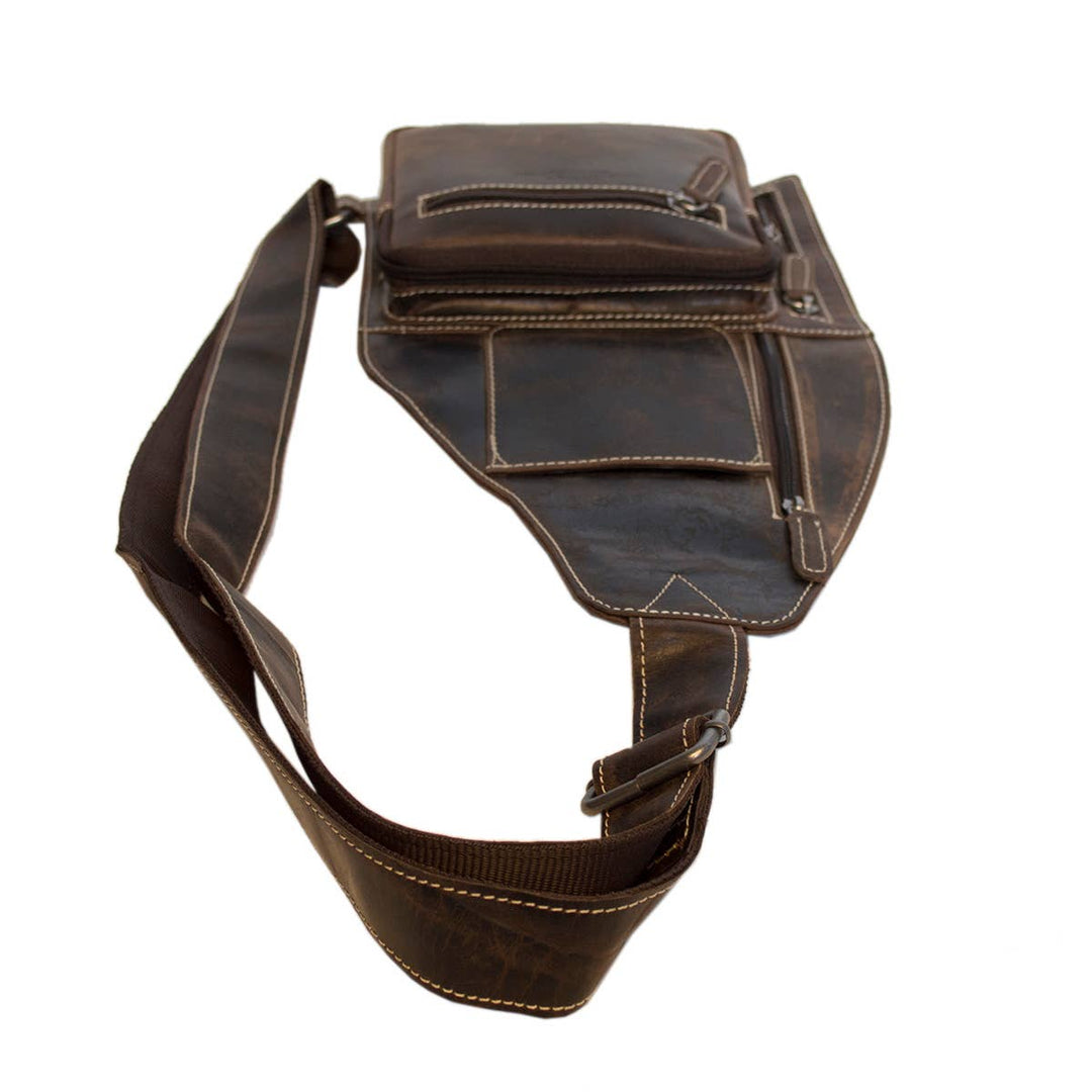 Arrigo Crossbody Shoulder Bag Buffalo Leather - Mørkebrun - Taske fra Arrigo hos The Prince Webshop