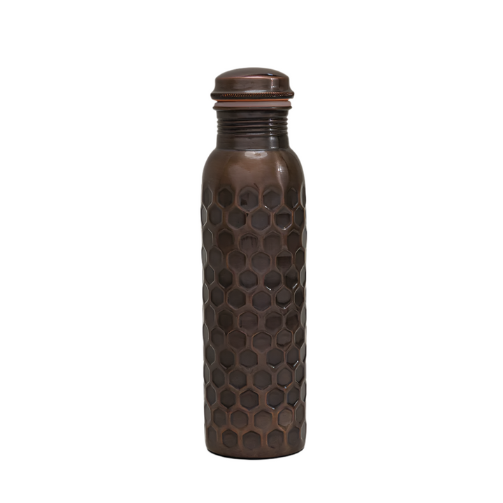 Ren kobber vandflaske diamant antik ± 950 ml (tung) - Drikke Flaske fra Ayurveda Specialist B.V. hos The Prince Webshop