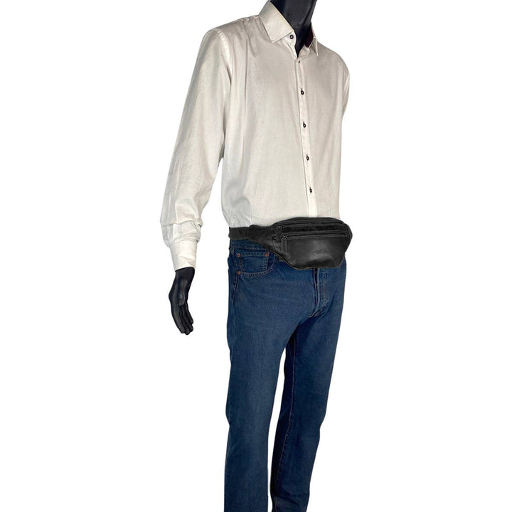 Leather Crossbody Bag - Fanny Pack - Belt Bag - Black - Bag from Arrigo at The Prince Webshop