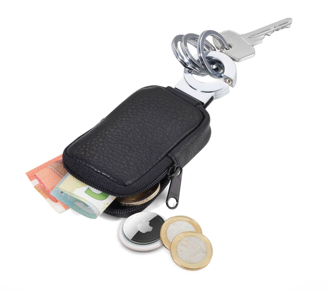 TROIKA - POCKET CLICK Key ring with pocket + 3 rings | leather - Key ring from Troika at The Prince Webshop