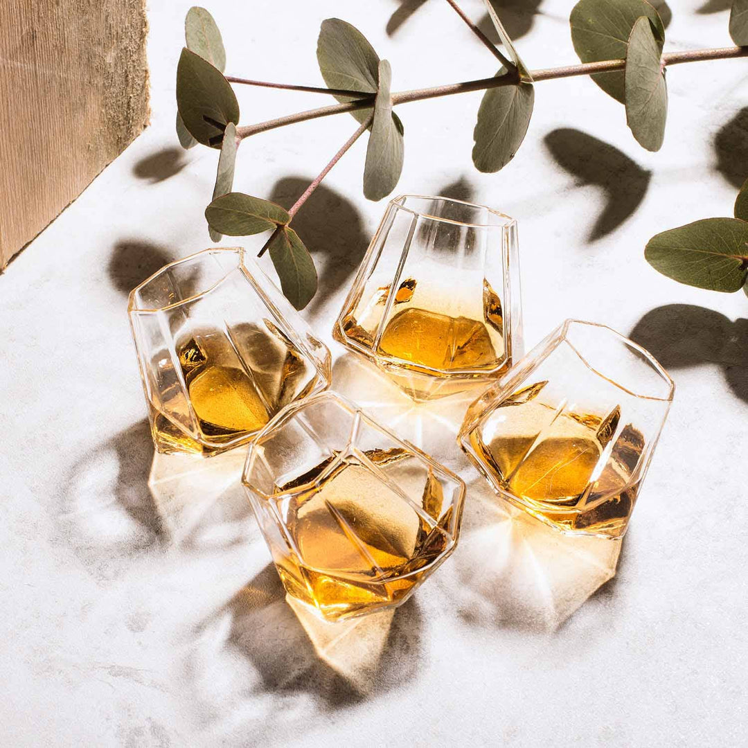Mad Monkey Diamant Shot Glas - Sæt med 4 - Shotglas fra Mad Monkey hos The Prince Webshop