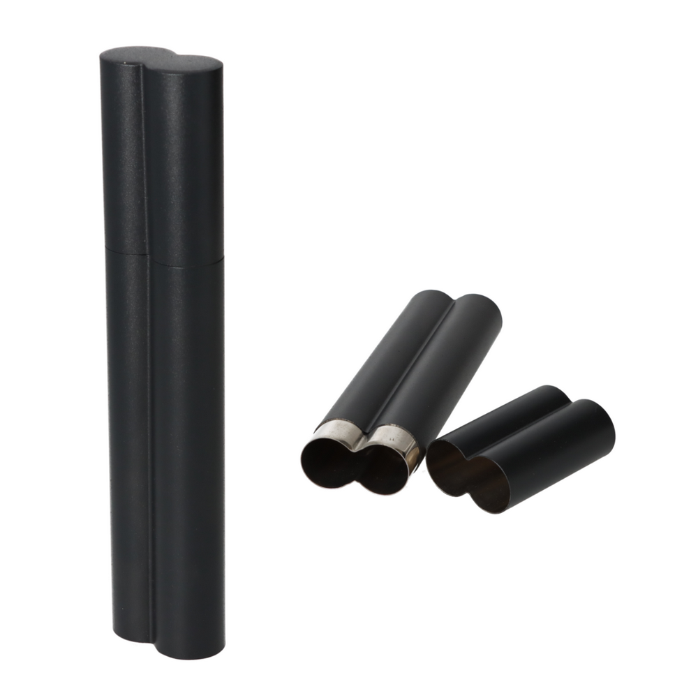 Angelo Cigar Case - 2 pcs. 52 Ring Gauge - Black Steel - Cigar Case from Angelo at The Prince Webshop