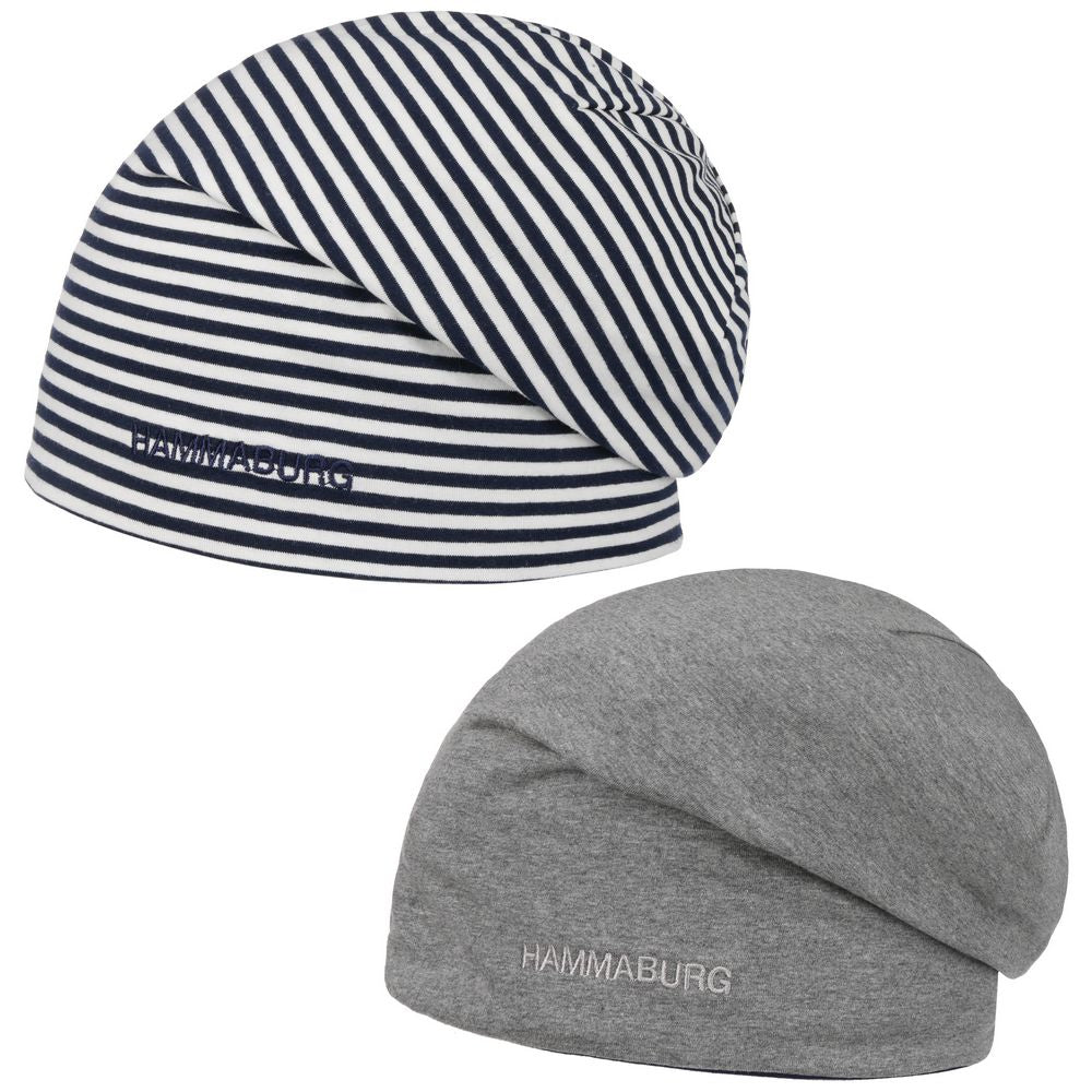 HAMMABURG Long Beanie Reversible Jersey Grey/Striped - Beanie from Hammaburg at The Prince Webshop