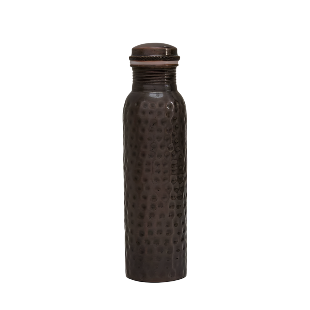 Pure copper water bottle hammered antique - 950 ml (heavy) - Gift Idea from Ayurveda Specialist B.V. at The Prince Webshop