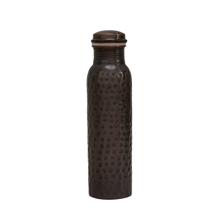 Pure copper water bottle hammered antique - 950 ml (heavy) - Gift Idea from Ayurveda Specialist B.V. at The Prince Webshop