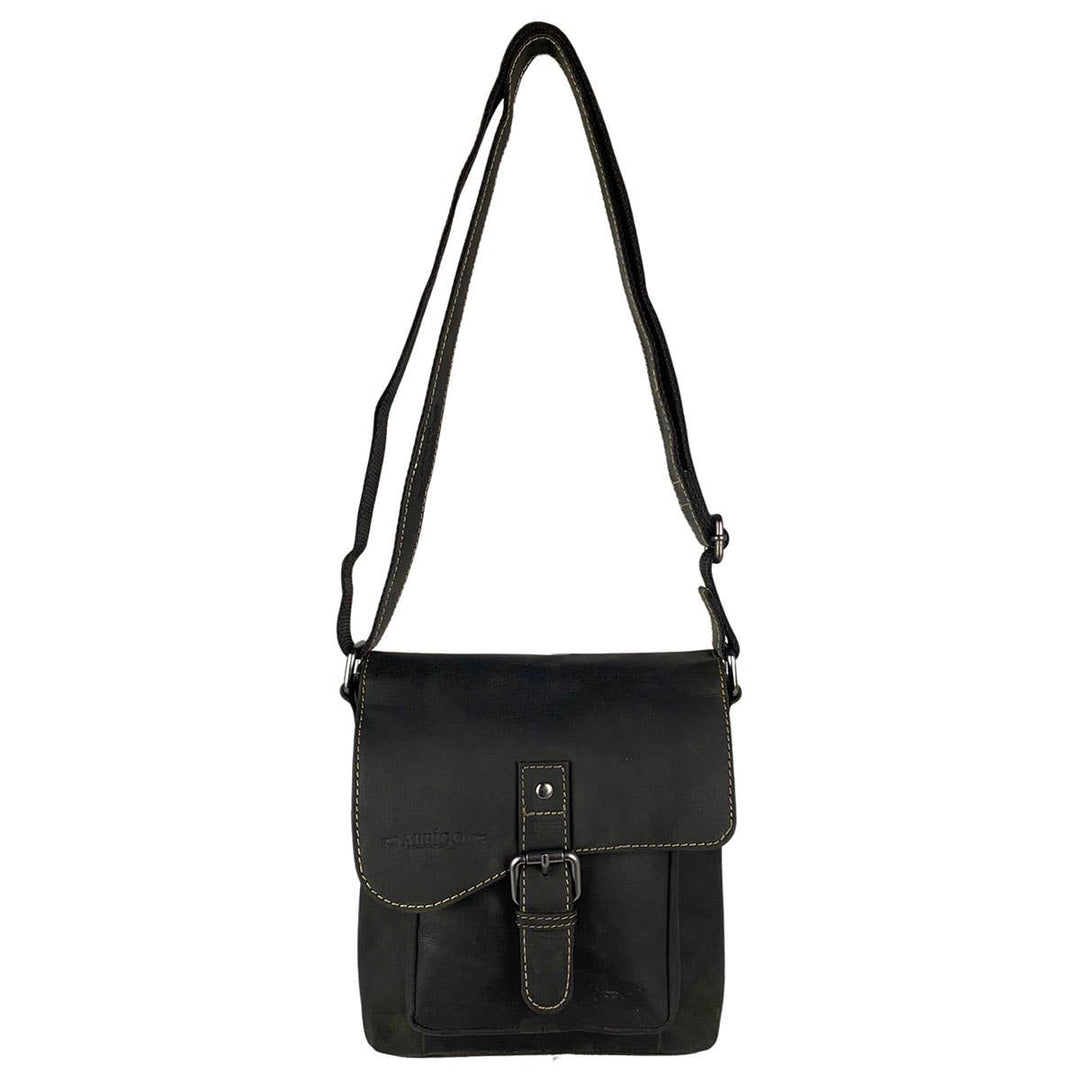 Arrigo Shoulder Bag with Flap - Buffalo Leather - Black - Bag from Arrigo at The Prince Webshop