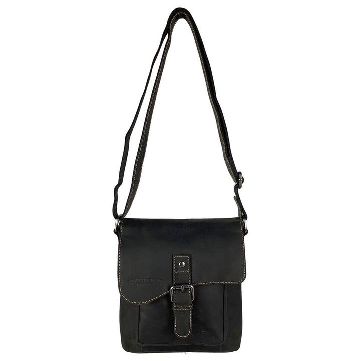 Arrigo Shoulder Bag with Flap - Buffalo Leather - Black - Bag from Arrigo at The Prince Webshop