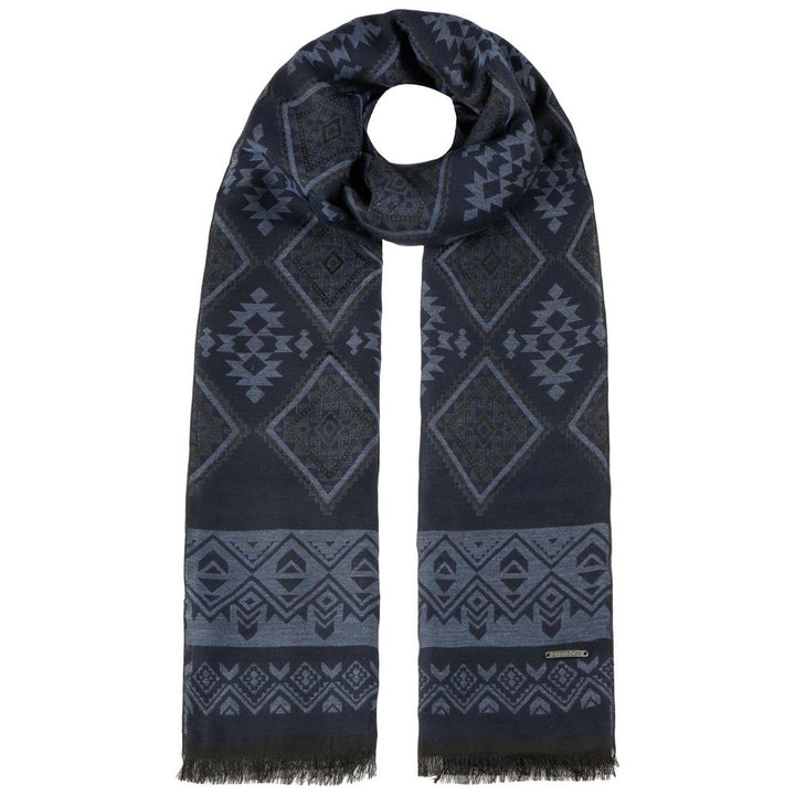 Stetson Scarf Ethnic Jaquard - Midnight Blue Cottonmix - Neck scarf from Stetson at The Prince Webshop