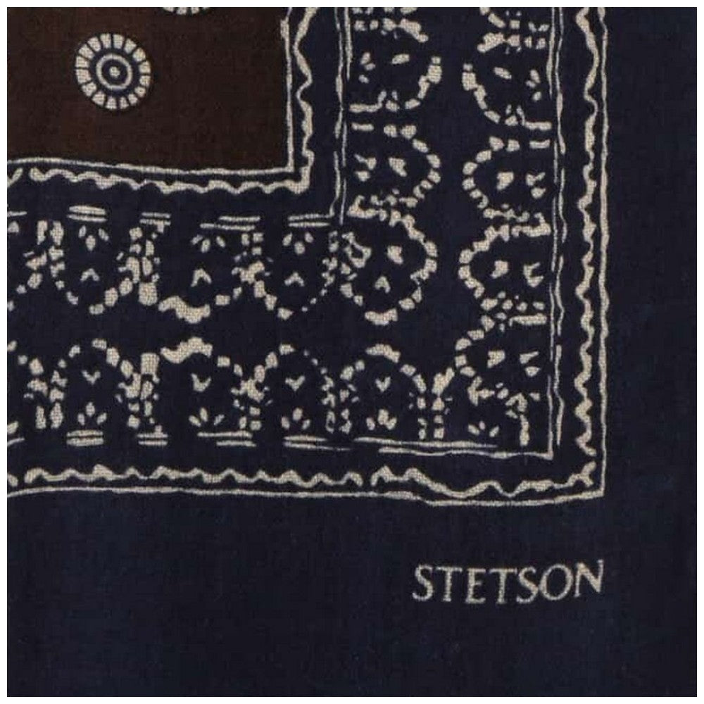 Stetson Scarf Wool Navy Brown Polka Dots