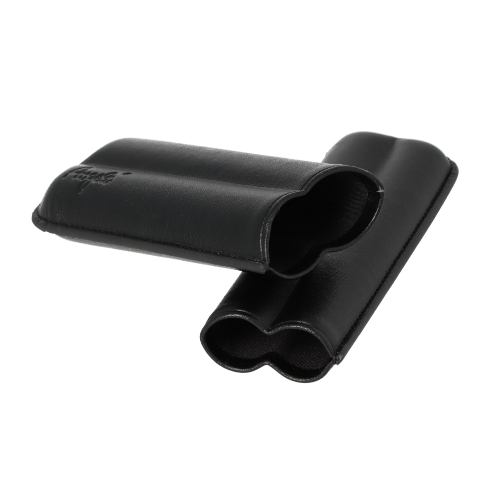 Angelo Cigar Case - 2 pcs. 50 Ring Gauge - Black Faux Leather - Cigar Case from Angelo at The Prince Webshop