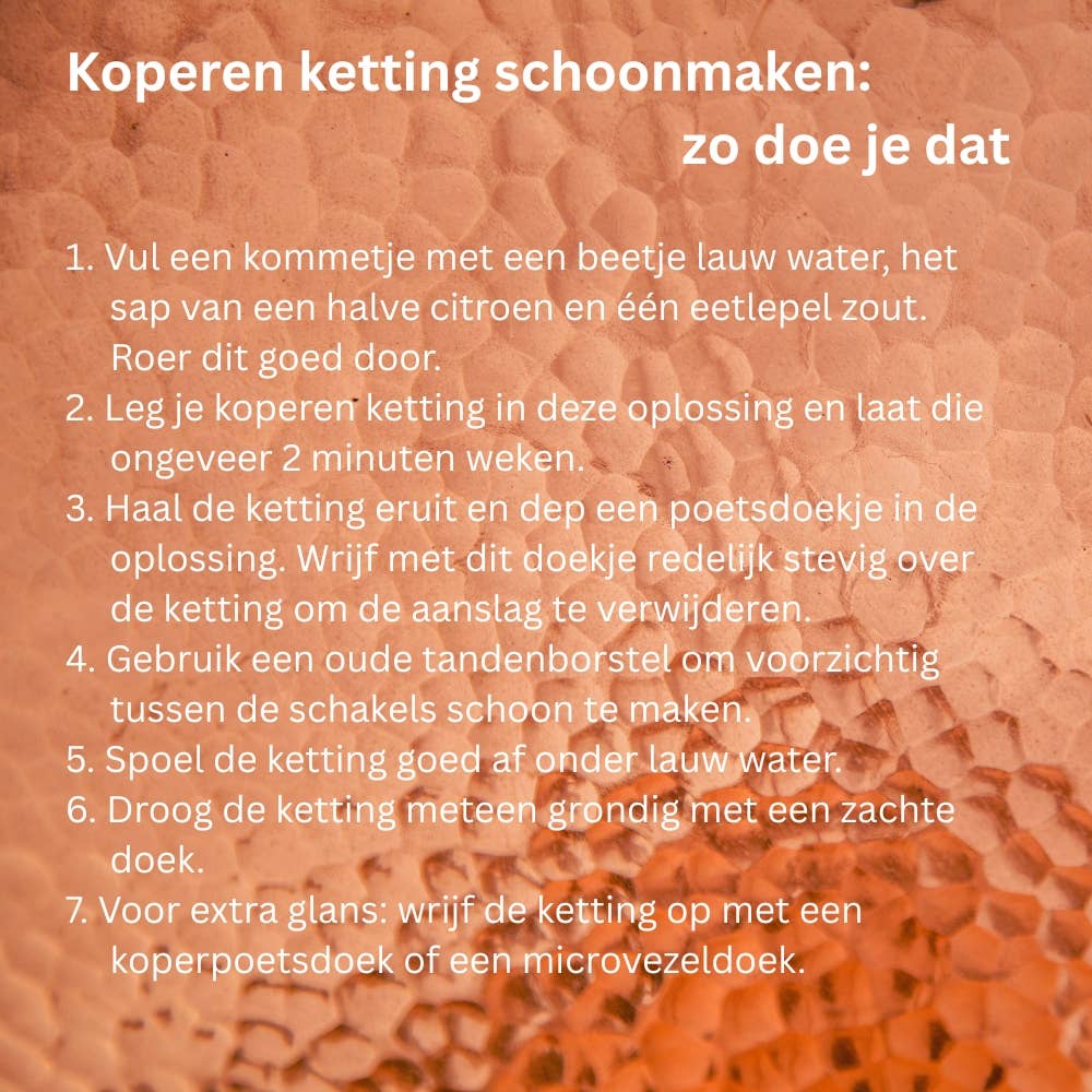 Halskæde med kobberled - 48 cm - 3 mm - Halskæde fra Ayurveda Specialist B.V. hos The Prince Webshop