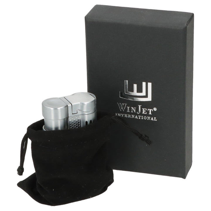 Winjet Carlton 3XJet Cigar Lighter Silver with Drill - Lighter from Winjet at The Prince Webshop