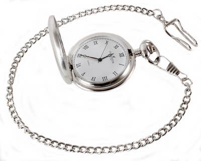 Silver Brushed Quartz Full Hunter Pocket Watch - Watch from the David Aster Collection at The Prince Webshop