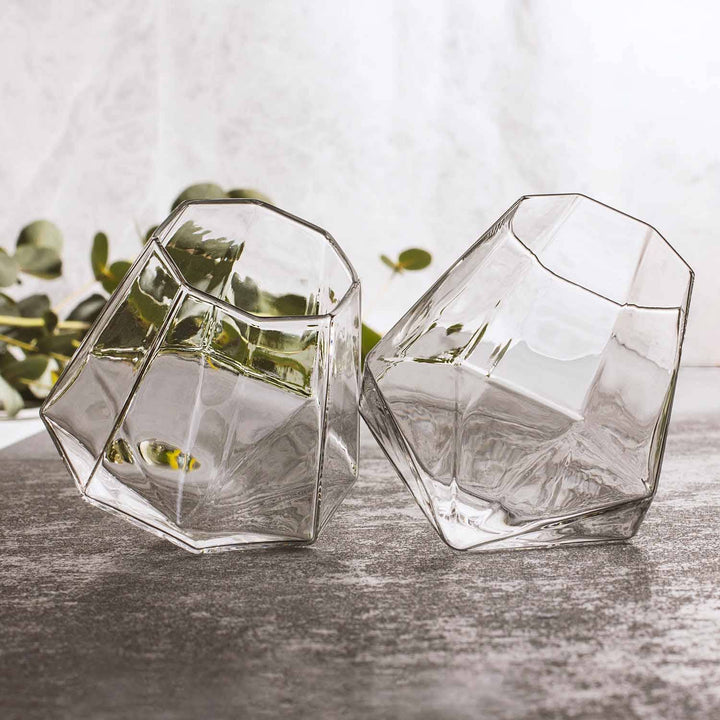 Diamantformede Glas - Sæt med 2 - Whiskey Glas fra Mad Monkey hos The Prince Webshop