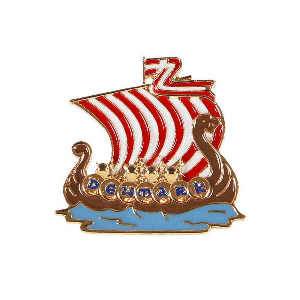 Vikingeskib Emblem - Lapel Pin - Reversnål fra Memories of Denmark hos The Prince Webshop