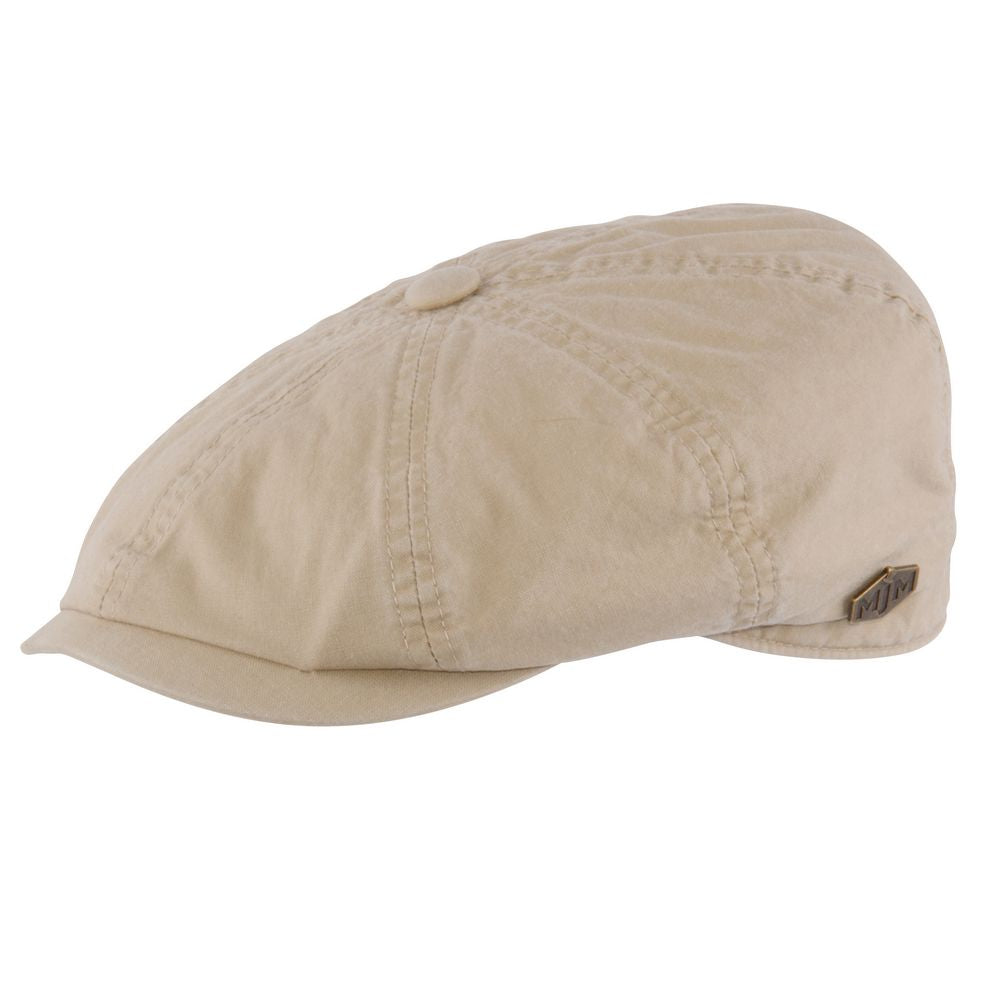 MJM Gouda Beige Washed Cotton Flat Cap - Flat Cap fra MJM Hats hos The Prince Webshop