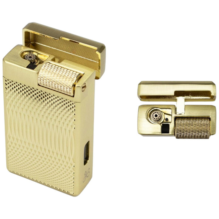 Jean Claude "Jerome" Dual Flame Flint Lighter Gold